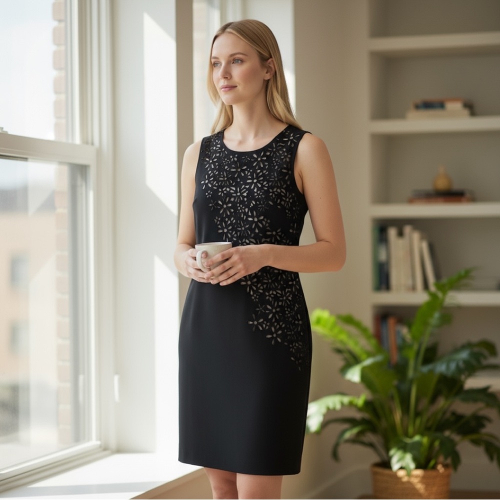 Calvin Klein Floral Laser Cutout Sheath Dress